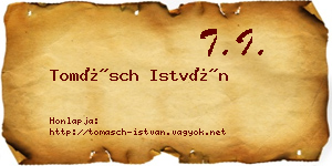 Tomásch István névjegykártya